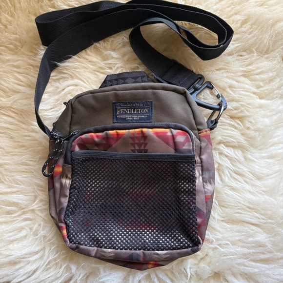 Pendleton Brown and Multicolor Canvas Crossbody Bag - Picture 1 of 4